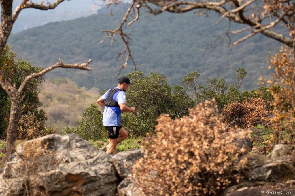 Jevon Coffin-Grey running a rocky trail